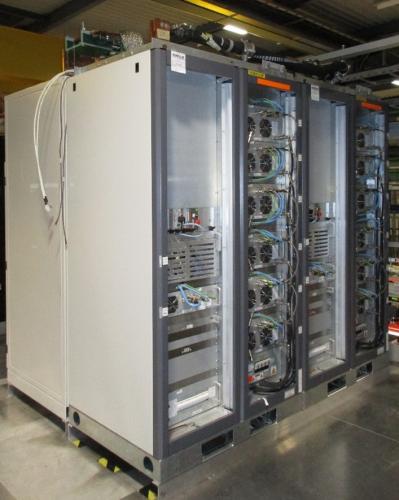 Figure 2Right Side: HL-LHC±2kA±10V power converters (front side, EES racks are installed on the rear side).